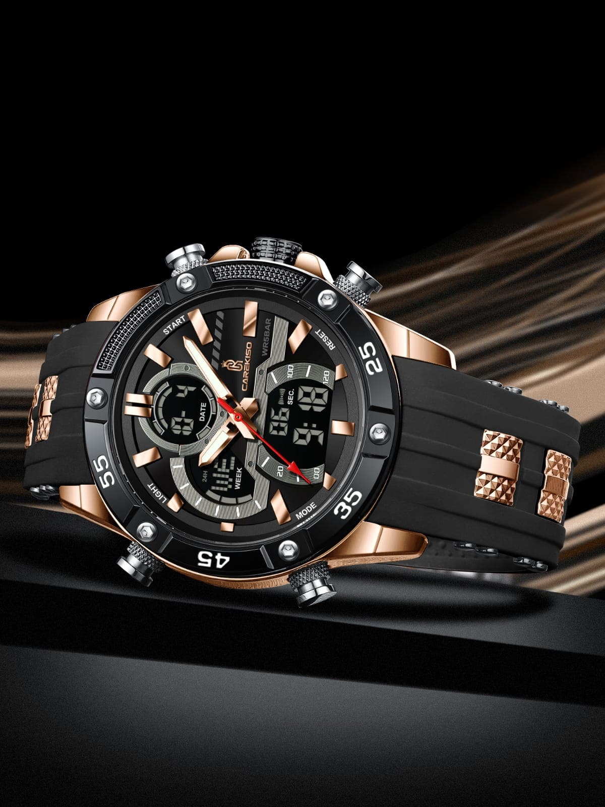 CAREKISO C105 Chronograph Double Time Genuine Silicone Mens Watch