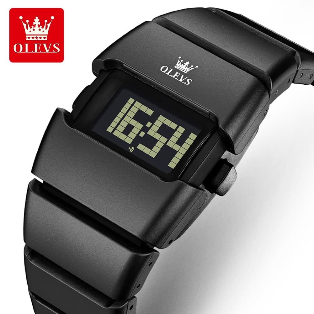 OLEVS 1112 Waterproof Alarm Clock Digital TPU Mens Watch