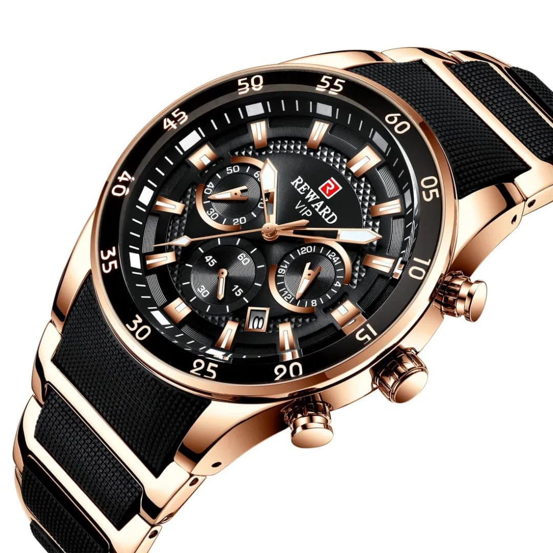 REWARD RD81011M Chronograph Water Resistant Rubber Mens Watch