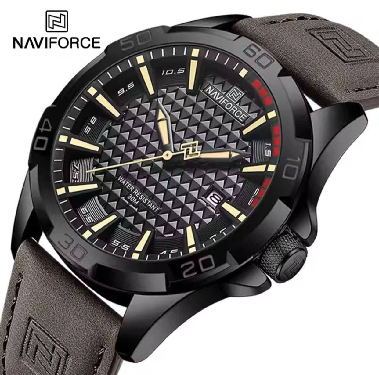 NAVIFORCE NF8023 Water Resistant Date Display Leather Mens Watch