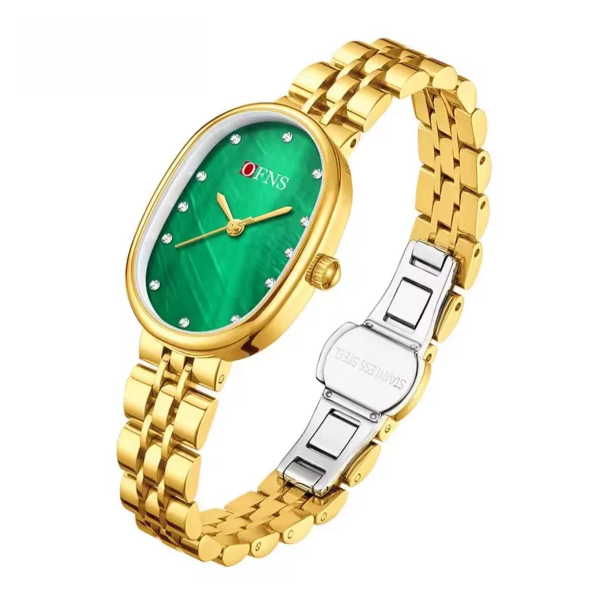 OFNS Ladies Watch Unique Battery Powered Stainless Steel Ladies Watch